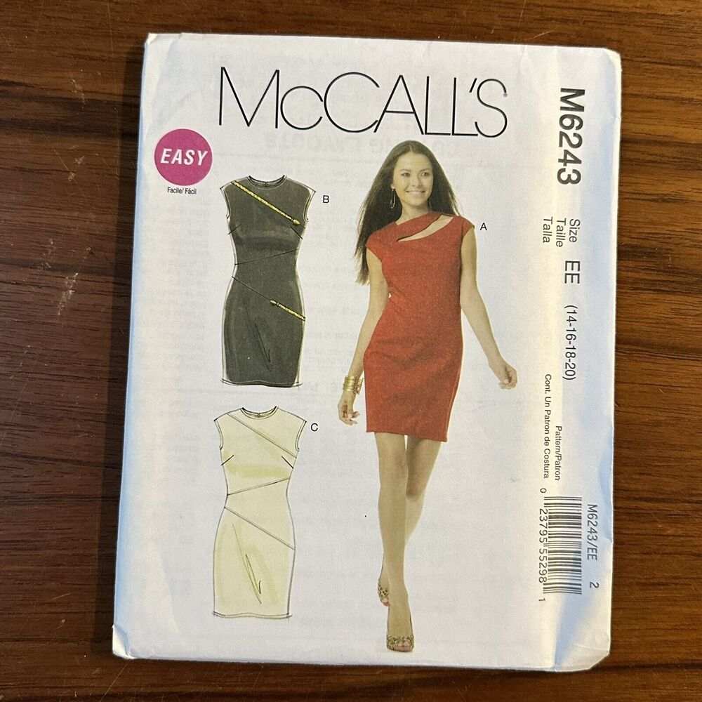 UNCUT McCall's 6243- Misses' Dresses Size 14-20 FF